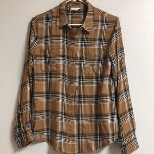 Calvin Klein • Brown and Black Checkered Flannel Size Small